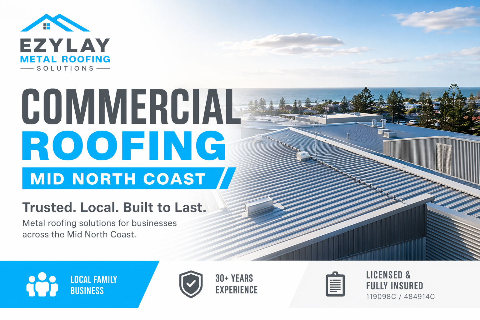 Commercial Roofing Mid North Coast | Ezylay Metal Roofing Solutions