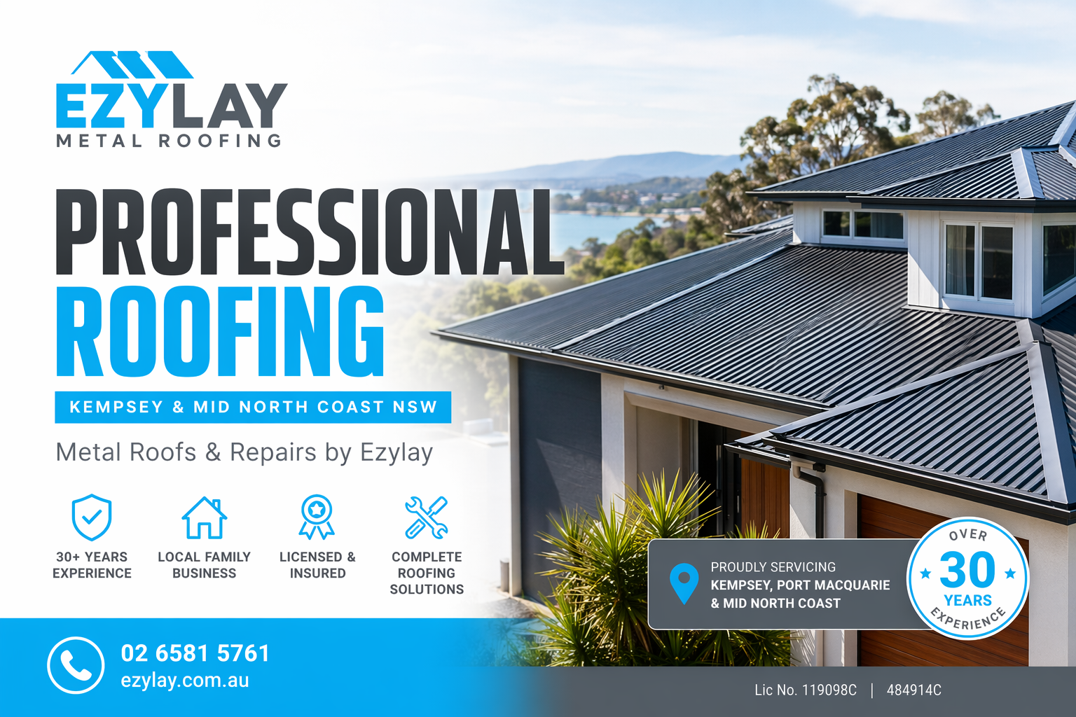 Professional Roofing Kempsey | Metal Roofs & Repairs by Ezylay