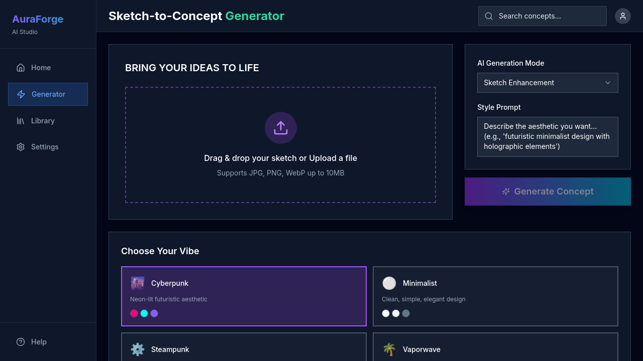 AI Studio Dashboard Design template preview