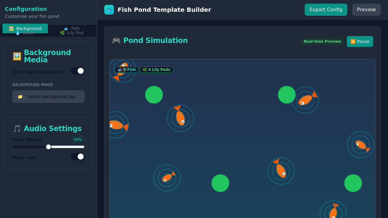 Fish Pond Template UI Design template preview