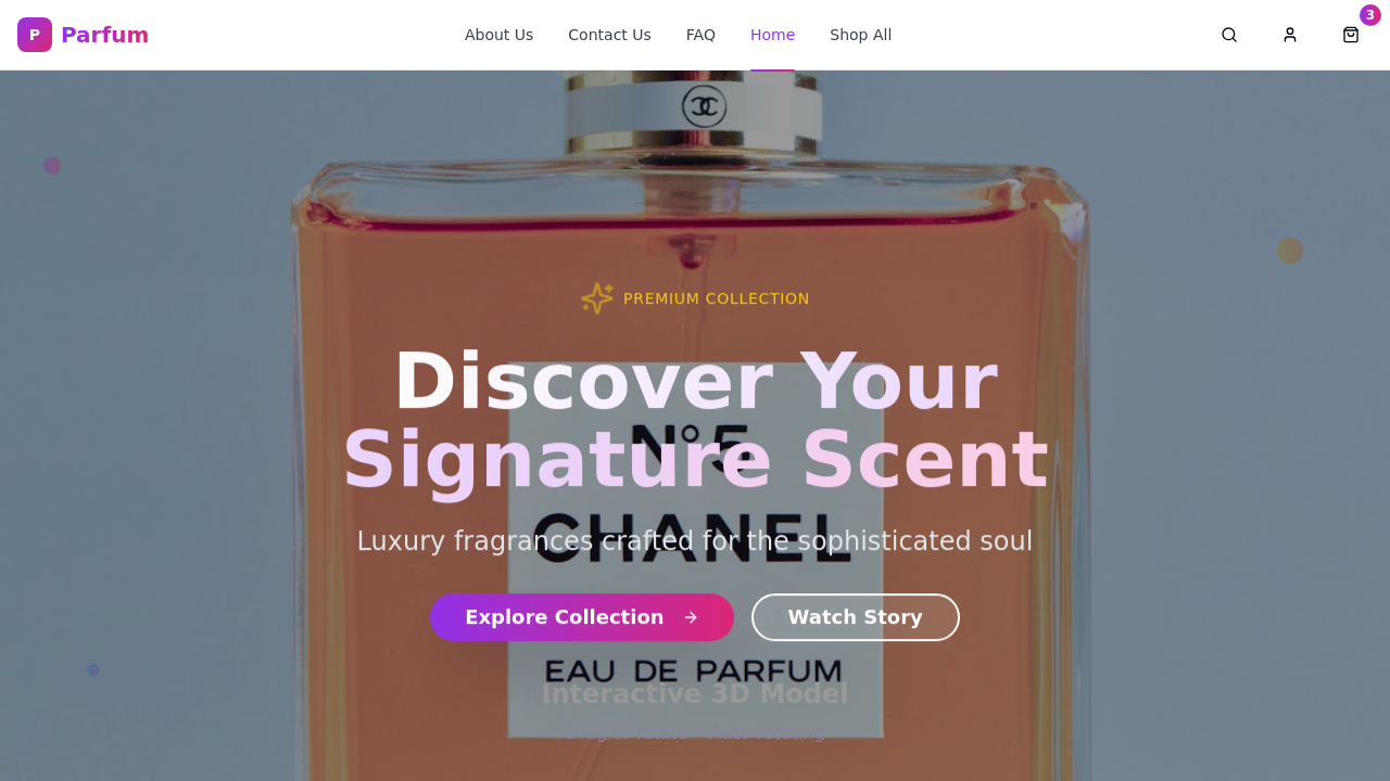 e-commerce website for perfume template preview