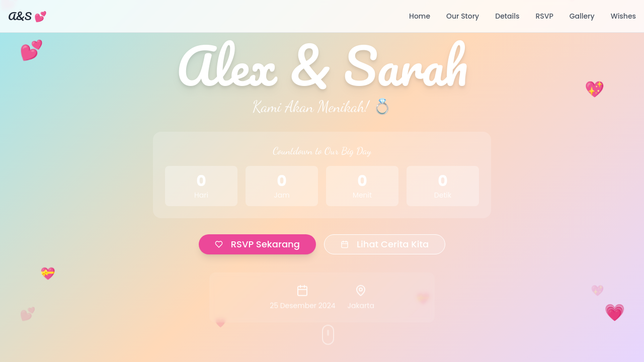 Wedding Web Gen Z template preview