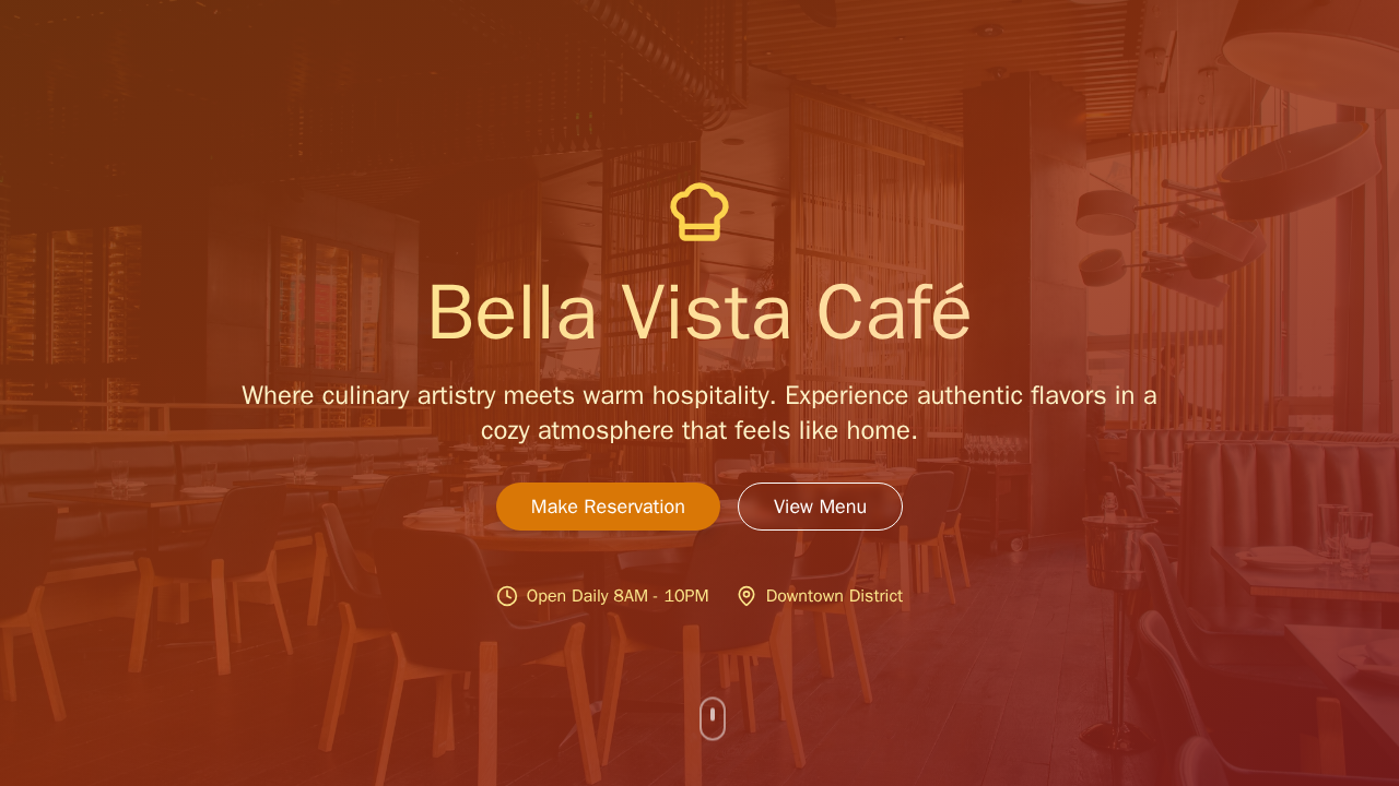 Landing Page for Café template preview