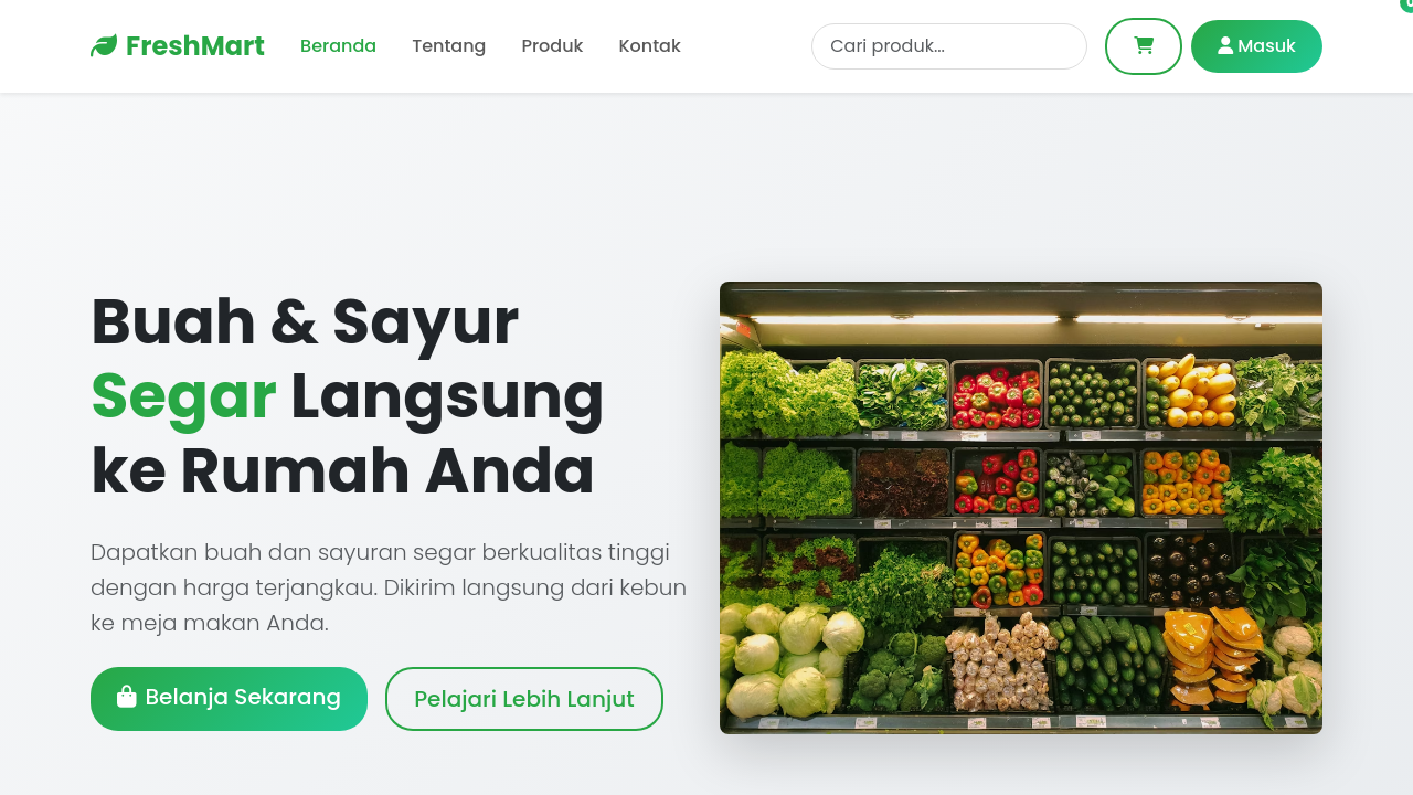 Website E-Commerce Buah & Sayur template preview