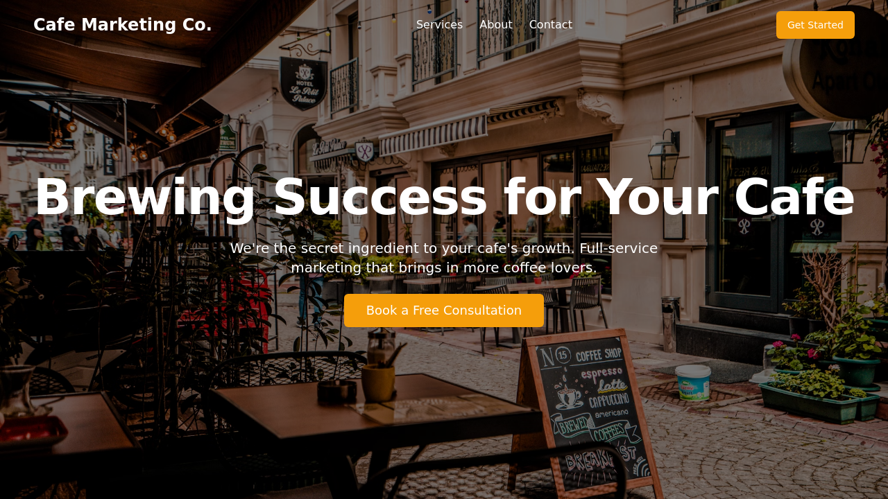 Construer sitio web agencies café template preview