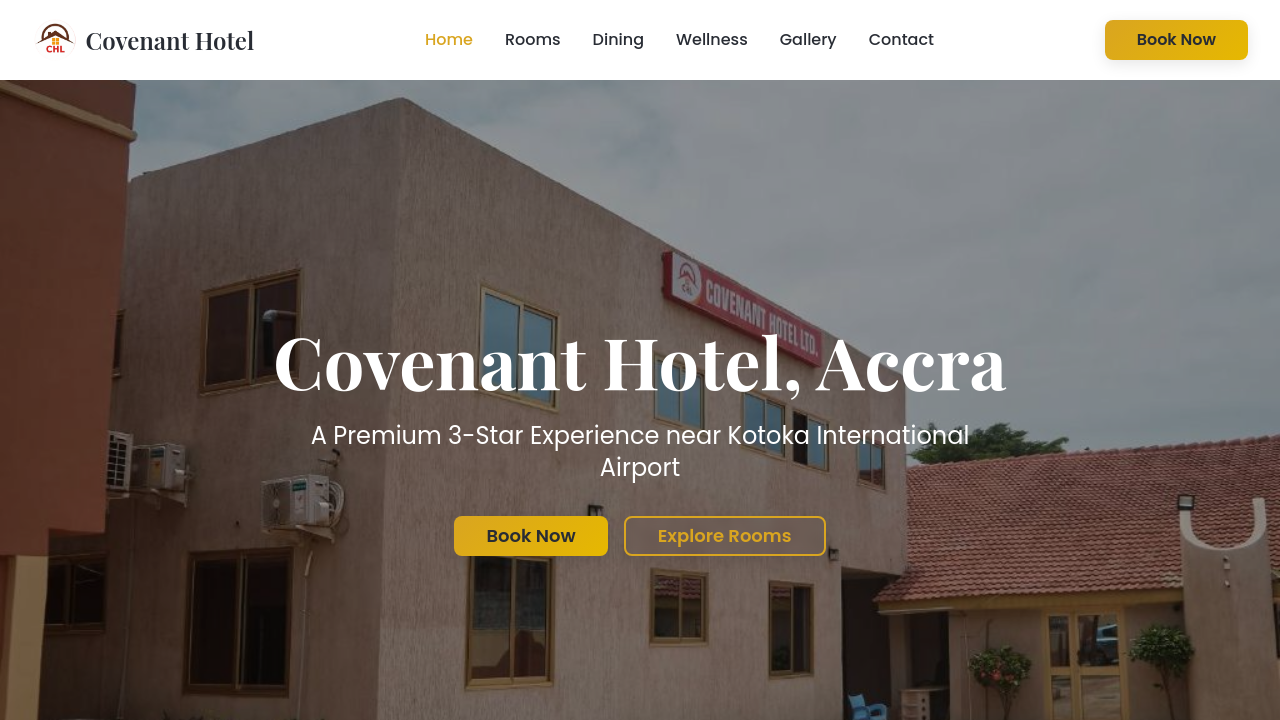 Covenant Hotel Website Plan template preview